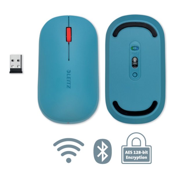 Leitz mus - Cozy SureTrack - Trdls - 4000 DPI - 48x184x105mm - rolig bl