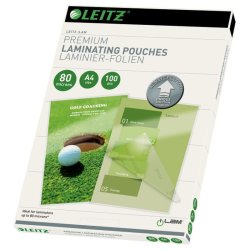 Leitz A4 Lamineringslommer - UDT 80my Glasklar - Egnet til varmlaminering - 100 stk.