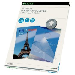 Leitz A3 Lamineringslommer - UDT 100my Glasklar - Egnet til varmlaminering - 100 stk.