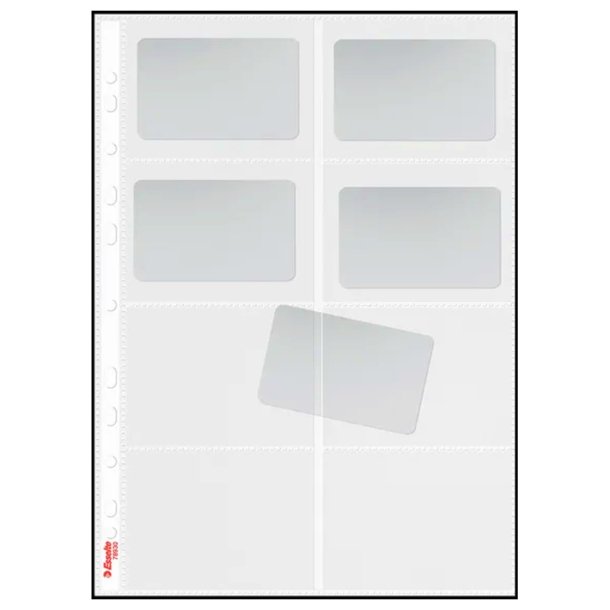 Esselte A4 Visitkortlomme - 105my - PP - klar - 8rum - 10 stk.