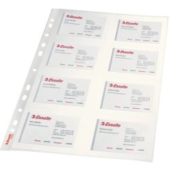 Esselte A4 Visitkortlomme - 105my - PP - klar - 8rum - 10 stk.