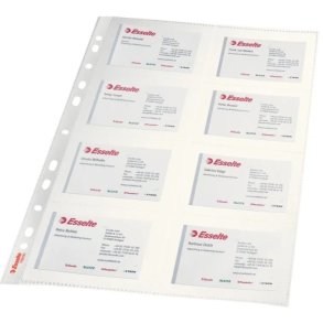 Esselte A4 Visitkortlomme - 105my - PP - klar - 8rum - 10 stk.
