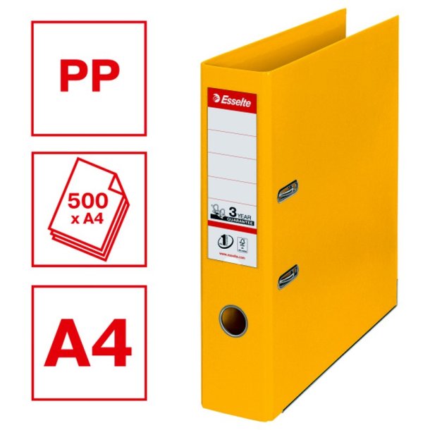 Esselte A4 Brevordner No.1 - Power - PP - 75 mm - gul