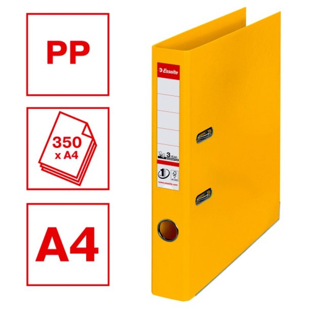 Esselte A4 Brevordner No.1 - Power - PP - 50 mm - gul