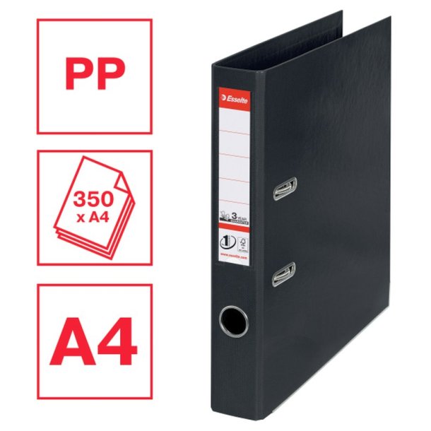 Esselte A4 Brevordner No.1 - Power - PP - 50 mm - sort