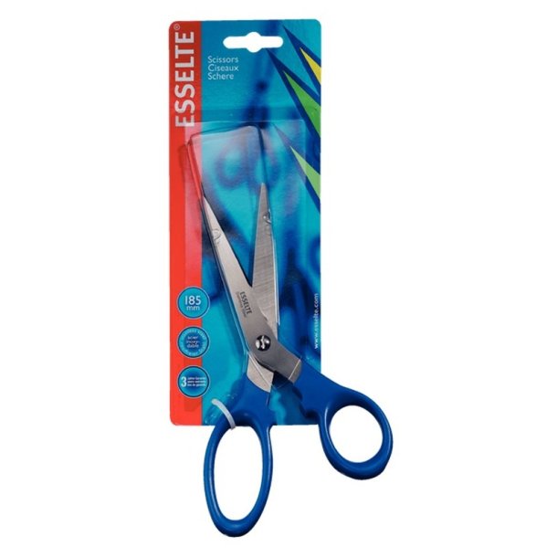 Esselte papir saks - bl - hjre og venstrehnds saks - Legeret stl - 18,5cm