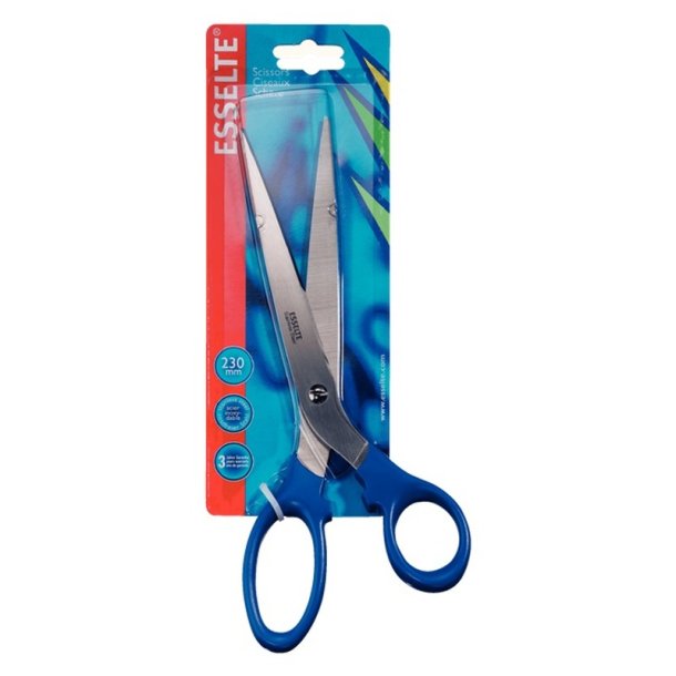 Esselte papir saks - bl - hjre og venstrehnds saks - Legeret stl - 23cm