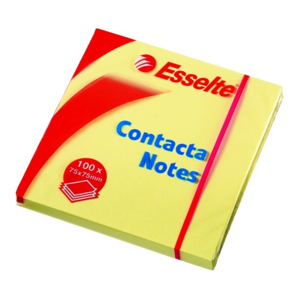 Esselte Notes - Contacta - 75x75 mm - gul