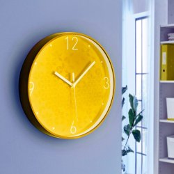 Leitz Wow Clock 29cm vgur - analog vgur i gul