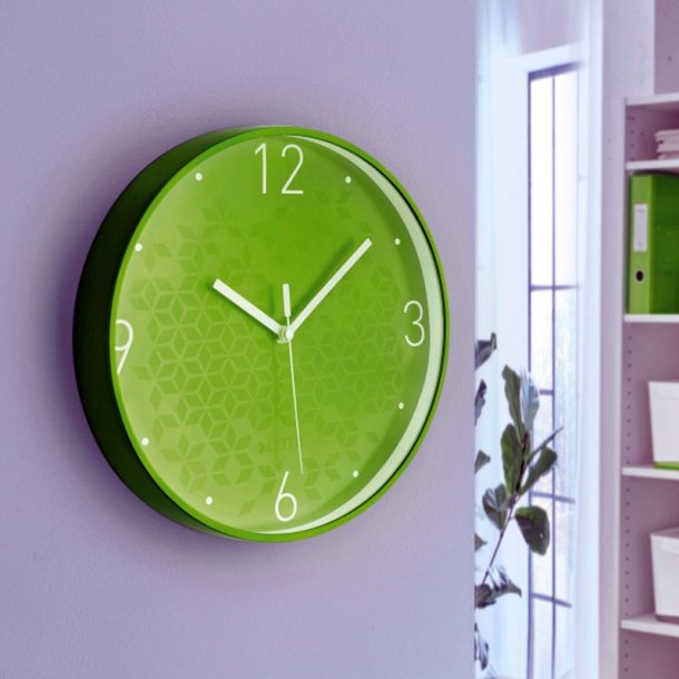 Leitz Wow Clock 29cm vgur - analog vgur i grn