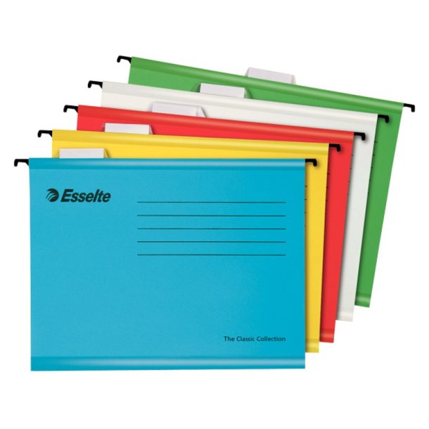 Esselte A4 Hngemappe - Classic - forstrket - assorteret farver - 10 stk.