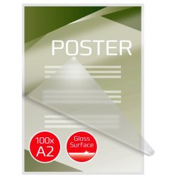 GBC A2 Lamineringslommer - 80 my skinnende - egnet til varmlaminering - 100 stk.