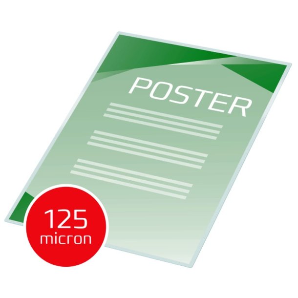 GBC A2 Lamineringslommer - 125 my skinnende - 100 stk i pakke