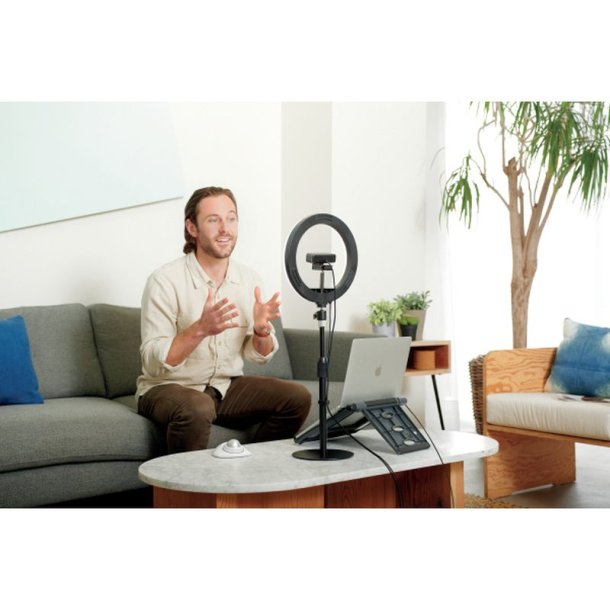 Kensington bordstativ med teleskop til videokonferencer, mik., webcams og belysning