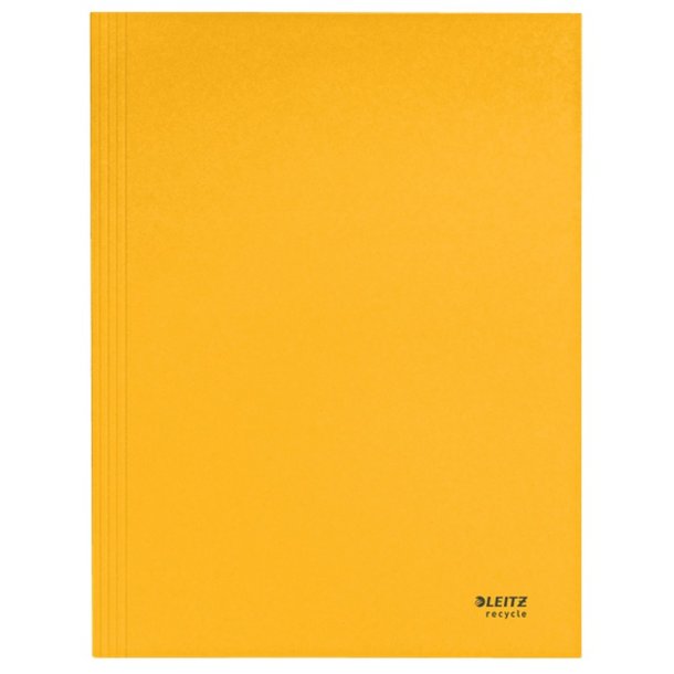 Leitz A4 3-klap mappe - 430 gram - 100% recycled karton - gul