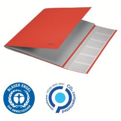 Leitz A4 Sorteringsmappe i rd - 6-delt - mappe i 100% recycled karton