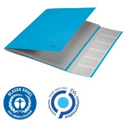 Leitz A4 Sorteringsmappe i bl - 6-delt - mappe i 100% recycled karton