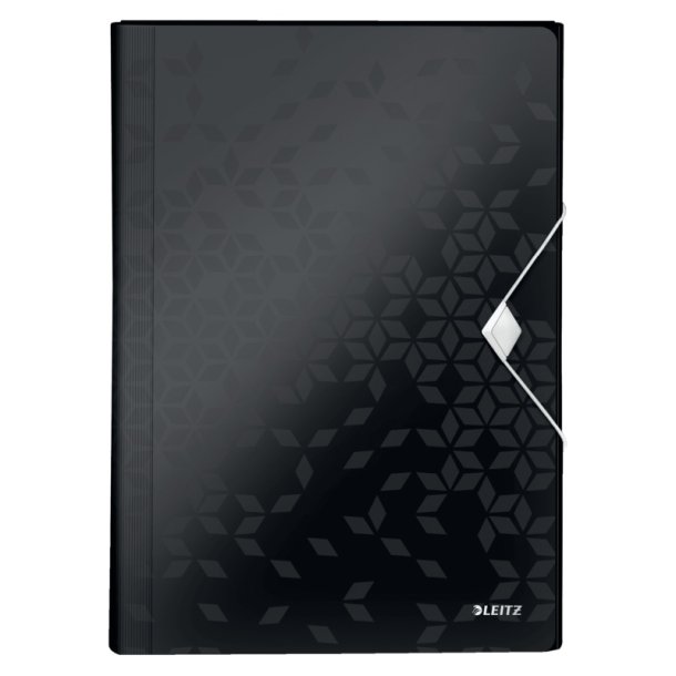 Leitz A4 projektmappe i sort - WOW mappe PP plast