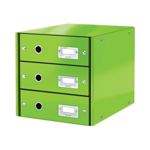 Leitz Skuffekabinet pap med 3 skuffer - Click&Store WOW Grn - 81% genbrugspap