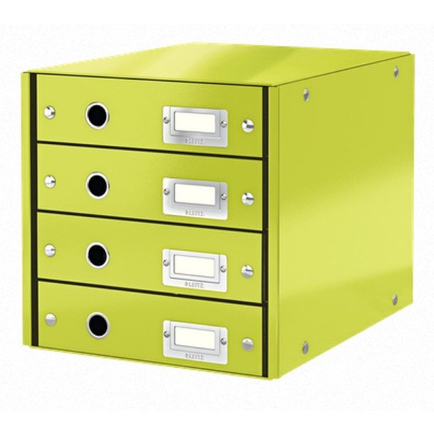 Leitz Skuffekabinet pap med 4 skuffer - Click&Store WOW grn - 81% genbrugspap