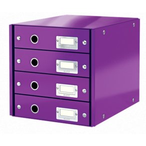 Leitz Skuffekabinet A4 - 4 skuffer - Click&Store WOW Lilla