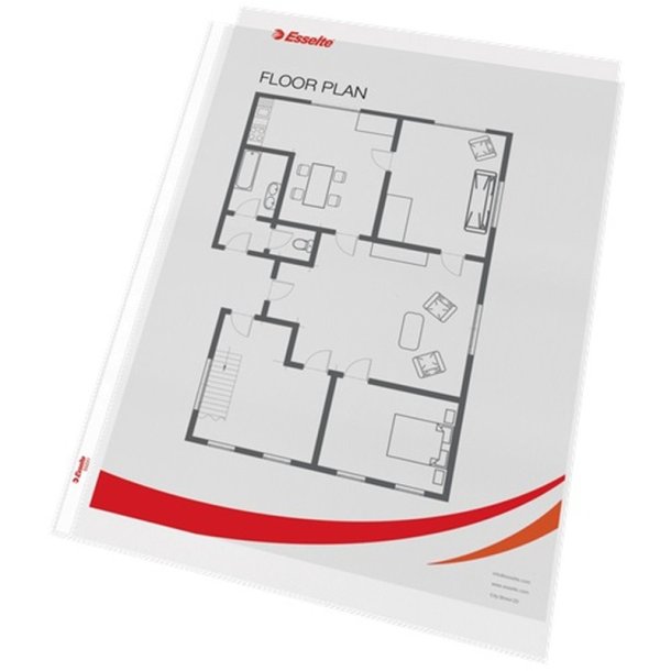 Esselte plastlommer A3 - 85my - 30% recycled - 50 stk. stende