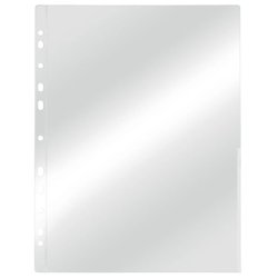 Esselte plastlommer A4 - 105my - glasklar - hvid kant - 100 stk.