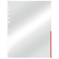 Esselte plastlommer A4 - 105my - glasklar - rd kant - 100 stk.
