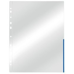 Esselte plastlommer A4 - 105my - glasklar - bl kant - 100 stk.