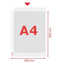 Esselte plastlommer - A4 - 65my - 30% Recycled - 100 stk.