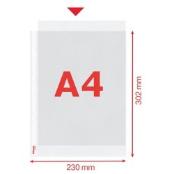 Esselte plastlommer - A4 - 65my - 30% Recycled - 100 stk.