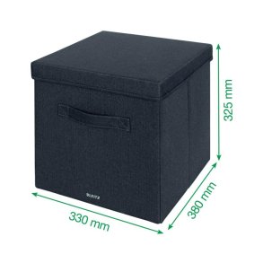 Leitz Opbevaringsboks i stof - 57% genanvendt - gr - stor - 2 stk.