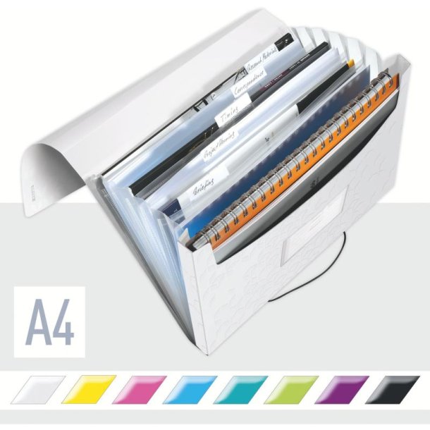 Leitz A4 projektmappe i hvid - WOW mappe PP plast