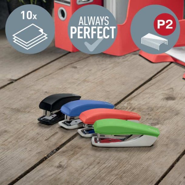 Leitz NeXXt hftemaskine i sort - til 10 ark - af 81% Recycled plast