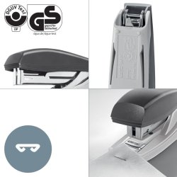 Leitz NeXXt hftemaskine i sort - til 10 ark - af 81% Recycled plast