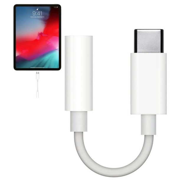 Apple USB-C kabel - UBC-C til 3,5 mm Jackstik - hvid
