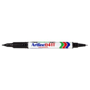 Artline permanent marker 041T - rund Spids - 2-i-1 - 0,4 + 1,0 mm - 2-i-1 - sort
