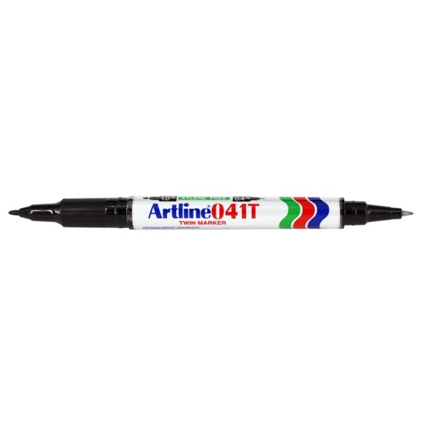 Artline permanent marker 041T - rund Spids - 2-i-1 - 0,4 + 1,0 mm - 2-i-1 - sort