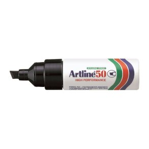 Artline permanent Marker 50 - skr� chisel Spids - 3,0-6,0 mm - sort