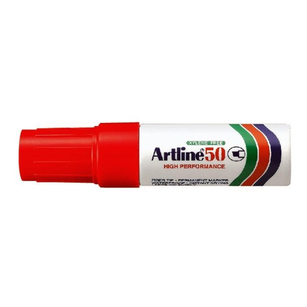 Artline permanent Marker 50 - skr chisel Spids - 3,0-6,0 mm - rd