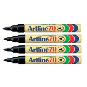 Artline permanent Marker 70 - rund Spids - 1,5 mm - sort - 4 stk. Blister-pack