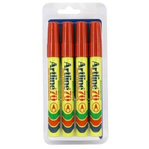 Artline permanent Marker 70 - rund Spids - 1,5 mm - r�d 4-Blister