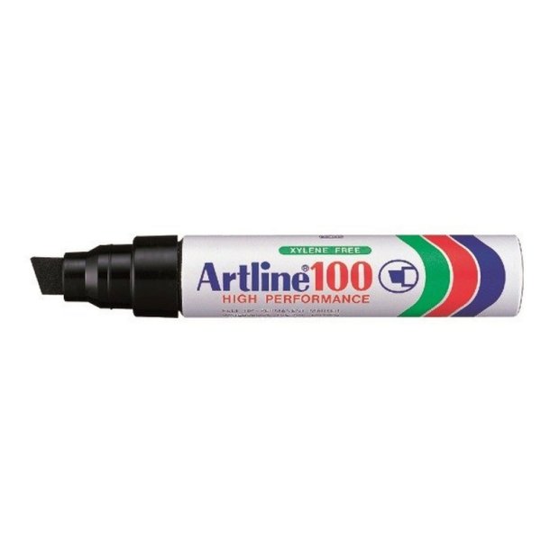 Artline permanent Marker 100 - skr chisel Spids - 7,5-12,0 mm - sort