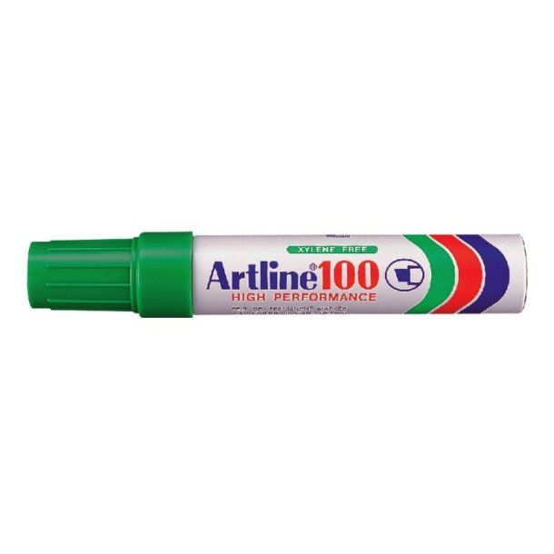 Artline permanent Marker 100 - skr chisel Spids - 7,5-12,0 mm - grn