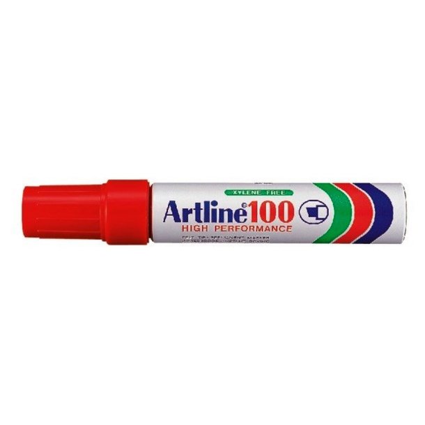 Artline permanent Marker 100 - skr chisel Spids - 7,5-12,0 mm - rd