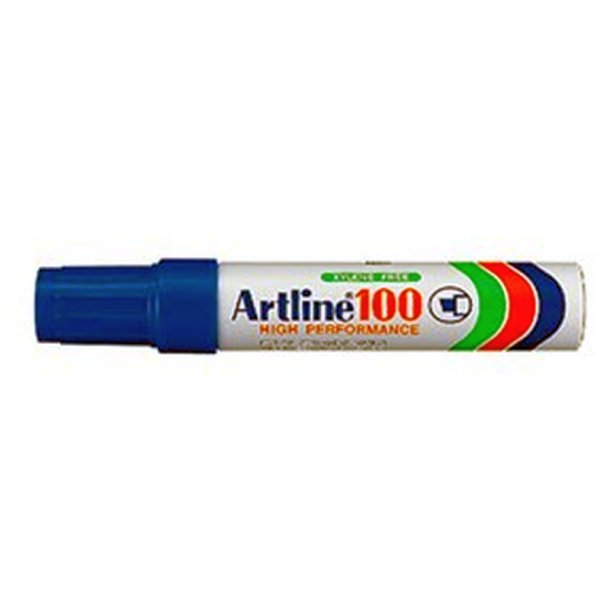 Artline permanent Marker 100 - skr chisel Spids - 7,5-12,0 mm - bl - Blister Pack
