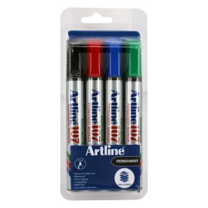 Artline 107 Permanent Marker assorteret farver - 4 stk. - 1,5 mm