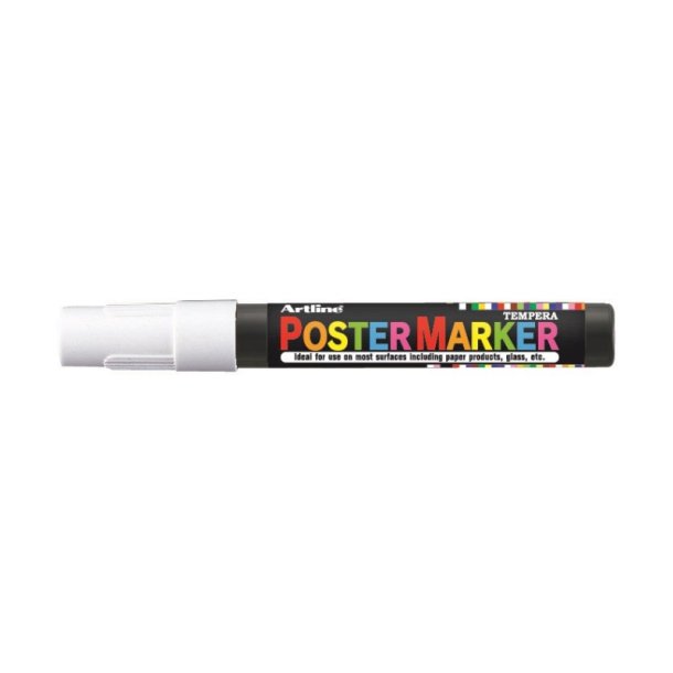 Artline Poster Marker EPP-4 - Vandafvisende - rund Spids - 2,0 mm - hvid