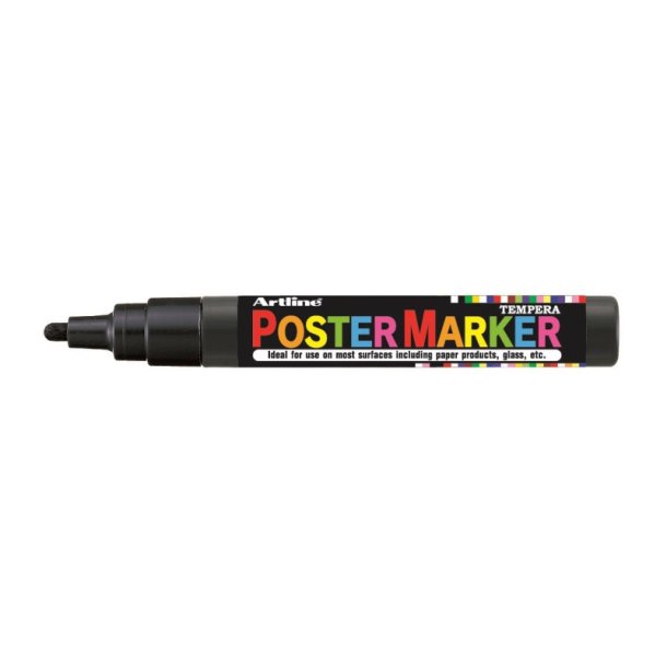 Artline Poster Marker EPP-4 - Vandafvisende - rund Spids - 2,0 mm - sort