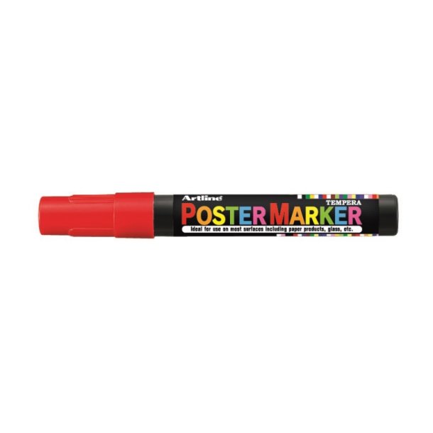 Artline Poster Marker EPP-4 - Vandafvisende - rund Spids - 2,0 mm - rd